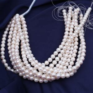 Zhuji बाजार बिक्री 10-11mm ए. ए. सही दौर प्राकृतिक सफेद ताजा पानी मोती स्ट्रिंग मनका - Product Image 3