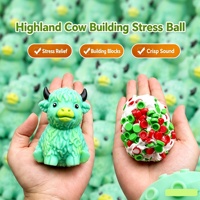 Vente en gros d'usine : Jouets anti-stress Squishy Vache des Highlands croustillants et moelleux, marron et vert, pour enfants