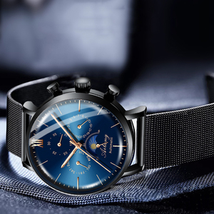 Fabricantes de relojes Shenzhen, reloj mecánico automático de moda personalizado para hombres con fase lunar luminosa multifunción resistente al agua - Product Image 4