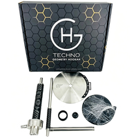 Chicha géométrique russe en gros d'usine, style dragon, électroplaquée, grand ensemble de chicha en acier inoxydable avec coffret cadeau