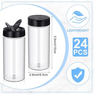 Bouteilles shaker en plastique, pots d'emballage PET, contenants transparents pour épices avec couvercles à clapet pour le distribution d'herbes aromatiques - Product Image 2