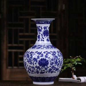 แจกันเซรามิก Jingdezhen สีฟ้าโบราณกรอบจีนที่ทันส<span class=keywords><strong>ม</strong></span>ัยตัดดอกบัวโต๊ะสำหรับตกแต่งห้องนั่งเล่น - Product Image 6