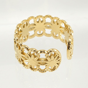 Zogxin Flower Pattern <b>Titanium</b> Steel <b>Ring</b> Adjustable For Women Jewelry Gift Gold And Silver Color - Product Image 4