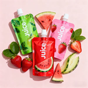 Pochettes à bec verseur personnalisées à faible MOQ, emballages vides en plastique transparent rechargeables pour jus, boissons et aliments pour bébés - Product Image 2