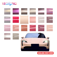 Impression personnalisée en usine OEM ODM Film de voiture chromé brillant mat carrosserie rose PET autocollant de voiture en vinyle Film laser coloré
