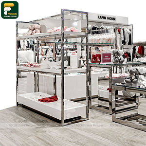 Présentoir de Boutique de Mode Haut de Gamme avec Base en Pierre, Armoire à Vêtements Suspendus, Support Visuel - Product Image 4