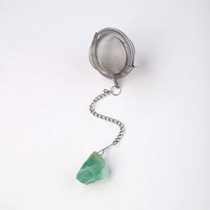 Wsy773 Infuseurs naturels en acier inoxydable 304 avec pierres de cristal (améthyste, quartz rose) pour thé et épices - Product Image 6