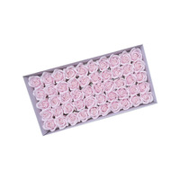 50 pièces/boîte, fleurs artificielles à quatre couches pour la Saint-Valentin, fleurs de roses en savon pour la décoration de mariage, fleurs artificielles