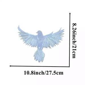 Parche Bordado de Paloma de la Paz Blanco/Negro, Parche de Tela Bordado de Aves Grandes para Planchar en Chaquetas, Parche de Tela para Manualidades - Product Image 3