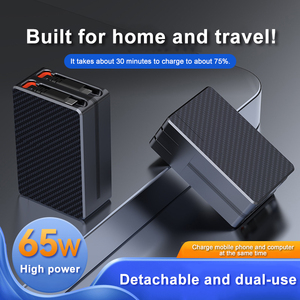 Chargeur GaN 65W en gros, chargeur rapide multi-ports PD QC PPS, <span class=keywords><strong>prise</strong></span> pliable pour les clients de marques et les ateliers de réparation de téléphones - Product Image 2