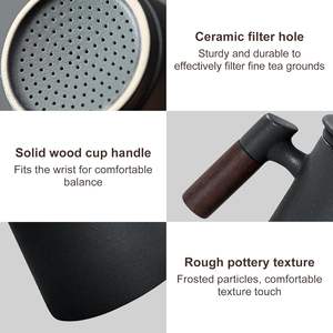 Черная керамическая чайная чашка, 400 мл, 13,5 унций - Product Image 5