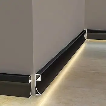 50x13mm Customized LED Led Strip Light Skirting Board Profile Modern Flooring Baseboard Lighting Profile