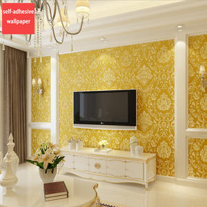 Tasarım Soyut Geometrik Çiçek Desenli Altın Duvar Kağıdı Ruloları 3D Kendinden Yapışkanlı Kumaş Duvar Kağıdı Ev Dekorasyonu Kendinden Yapışkanlı - Product Image 3