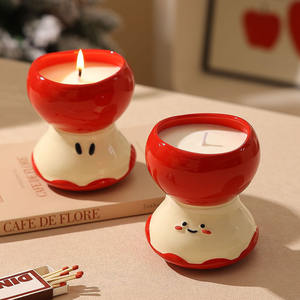 Bougies en cire de soja en pot céramique en forme de <span class=keywords><strong>pomme</strong></span> mordue pour la décoration intérieure printanière et coffret cadeau de Pâques pour femmes - Product Image 1