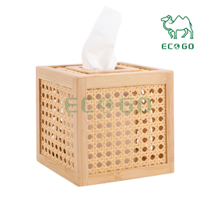 กล่องทิชชู่หวายไม้ไผ่สานทรงสี่เหลี่ยมสำหรับตกแต่งกล่องกระดาษทิชชู่กล่องเยื่อไม้ไผ่ - Product Image 2