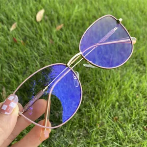 光致变色眼镜大尺寸cateye珠光钻石lunette光致变色和防蓝光遮光眼镜