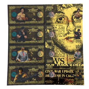 Billete de 100 Dólares de 2026 con 4 Diseños de la Serie America First <span class=keywords><strong>Blood</strong></span> Stallone Star, Bañado en Oro de 24K, para Regalos - Product Image 1