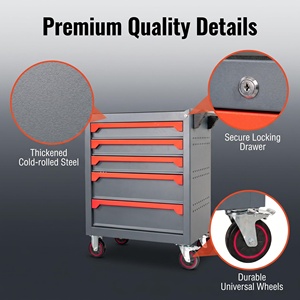 Carrito de Almacenamiento Metálico para Modificación de Motocicletas, con Cajones Clasificados, Revestimiento Antioxidante y Ruedas con Bloqueo - Product Image 4