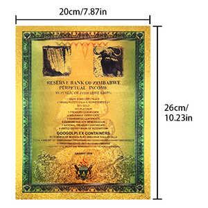 ธนบัตรทอ<span class=keywords><strong>ง</strong></span>คำซิมบับเวหนึ่<span class=keywords><strong>ง</strong></span><span class=keywords><strong>ร้อย</strong></span>ล้านล้านดอลลาร์ <span class=keywords><strong>ง</strong></span>านฝีมือพลาสติก ขอ<span class=keywords><strong>ง</strong></span>ที่ระลึกสะสม พร้อมใบรับรอ<span class=keywords><strong>ง</strong></span> - Product Image 2