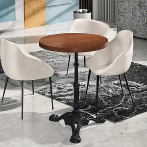 Ensemble de table à manger de style bistrot pour restaurant commercial Lifepursue, base en fonte durable, structure en bois, plateau en marbre, écologique, facile à assembler - Product Image 3