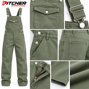 Salopettes en jean gris pour hommes en gros, bretelles réglables, vêtements de travail en denim pour détaillants, marque privée, approvisionnement B2B - Product Image 6