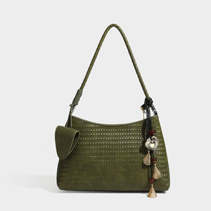 Sac Hobo Bohème en Rotin Tressé Personnalisé pour Femme, Sac à Main de Luxe en Cuir PU pour l'Été - Product Image 3