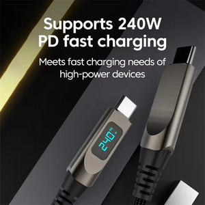 Câble USB-C vers USB-C 240W PD3.1 avec affichage numérique LED, puce E-Marker 48V5A, tressé en nylon, alliage de zinc, <span class=keywords><strong>cordon</strong></span> de charge rapide pour téléphone - Product Image 6