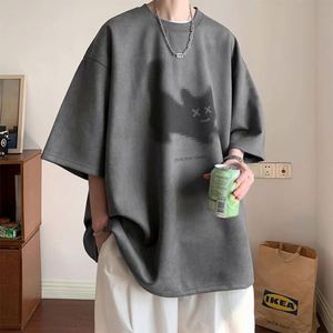 เสื้อยืดแขนสั้นลำลองผู้ชาย ลายหนังกลับไหม้ พิมพ์ลายดิจิทัล ไซส์ใหญ่ - Product Image 2