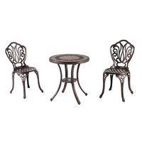 de 2 chaises de table basse en fonte d'aluminium de jardin de meubles de salle à manger d'extérieur imperméables à l'eau