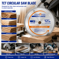 Lame de scie circulaire TCT 60T de 12 pouces (305*30mm) avec tranchant de 3,2mm en carbure pour la découpe du bois massif et du contreplaqué