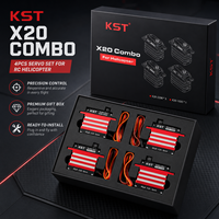 KST X20 Combo Servos Brushless - 3 servos X20-2208 + 1 X20-1035 - Kit Combo avec Engrenages en Alliage d'Aluminium et Acier Trempé DC6.0-8.4V pour Drones
