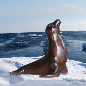 Fiberglass Simulated Sea Lion Sculpture <b>Large</b> Outdoor Floor Mount Animal Figure Decorative <b>Ornament</b> - Product Image 2