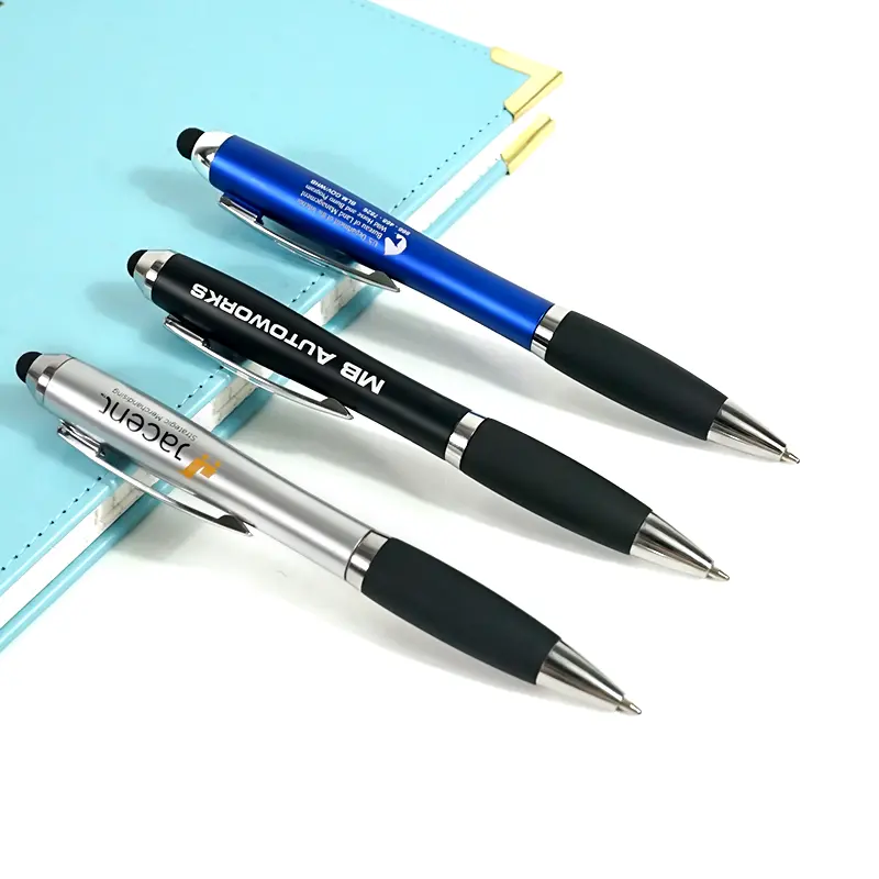 Khuyến mại văn phòng phẩm quà tặng bóng bút biểu tượng tùy chỉnh màu đen trắng nhựa cơ thể Twist bút bi
