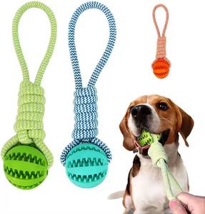 Juguete de cuerda para masticar para perros, juguetes para masticar para mascotas, Bola de Limpieza de dientes para perros, Bola de tratamiento para perros en cuerda con juguete interactivo de tirón <span class=keywords><strong>BallI</strong></span> - Product Image 1