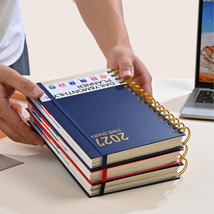 Agenda Diaria/Mensual Personalizada A5, Encuadernación en Espiral, Cubierta de Cuero PU, Impresión en Dorado, Organizador, Cuaderno - Product Image 6