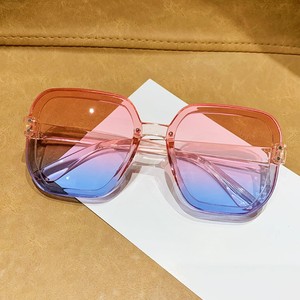 Gafas de Sol Irregulares de Nueva Tendencia, Lentes con Degradado de Color Océano, Montura Cuadrada Grande sin Aro, Montura de PC de Lujo, Azul UV400 - Product Image 5