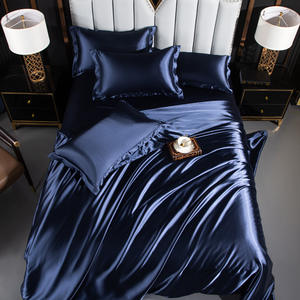 Luxe 100% Pure Moerbei Zijde Beddengoed Set Dubbele Massief Zijde Polyester Satijn Paars Baby Laken Eenvoudige 4-delige Beddengoed Set - Product Image 2