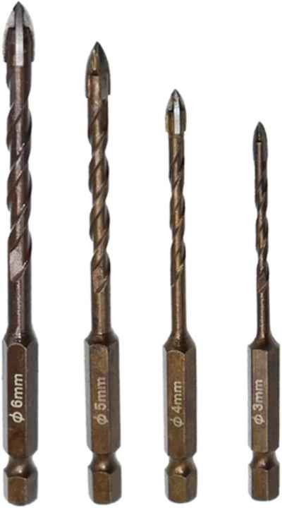 6mm 10mm Cross Tip Hex Shank Glass Drill Bit for Ceramic Tile Concrete Drilling Tools