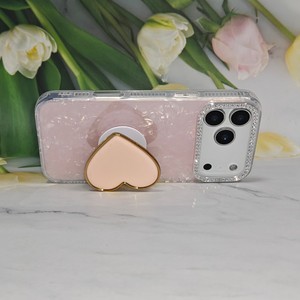 <span class=keywords><strong>Coque</strong></span> <span class=keywords><strong>de</strong></span> <span class=keywords><strong>téléphone</strong></span> Heart <span class=keywords><strong>Pop</strong></span> Socket avec cadre d'appareil photo en strass, <span class=keywords><strong>coque</strong></span> transparente irisée scintillante pour iPhone 17 16 15 11 - Product Image 5