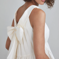 2024 chaud été tenue décontractée pour les femmes élégant fête femmes sans manches blanc longue robe taffetas à plusieurs niveaux robe trapèze