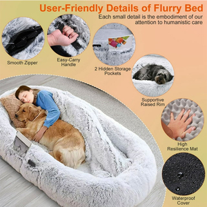 Dónut de lujo grande de felpa para mascotas, cama antideslizante para humanos, sofá, cojín, cama para perros y gatos - Product Image 6