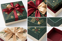 Boîte cadeau de Noël personnalisée avec logo en relief, doublée d'éponge et dotée d'un fenêtre, pour l'emballage des fêtes et la vente au détail