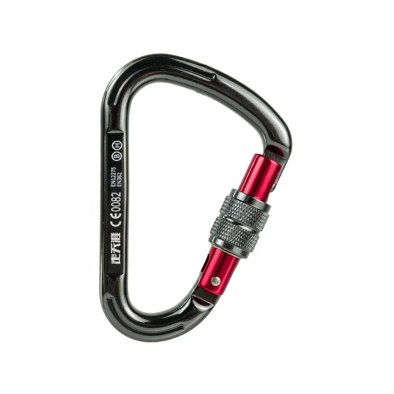 Wholesale 25KN Outdoor Aluminum Rock Oval/Round Shaped Auto-lock Rock Climbing Mountain Carabiner