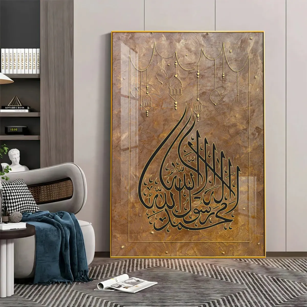 Dekorasi dinding Islam kristal porselen cetakan piring dinding lukisan gantung kristal porselen dekoratif Dekorasi seni Islam