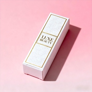 Emballage de tube à lèvres en <span class=keywords><strong>carton</strong></span> rose adorable avec logo personnalisé, estampage à chaud pliable, pour gloss à lèvres, parfum, mascara, boîte de rangement - Product Image 3