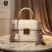 Sac à main de luxe de haute qualité en cuir de crocodile d'Himalaya véritable, sac fourre-tout pour femmes en peau exotique