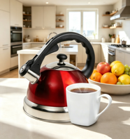 Bouilloire en acier inoxydable de qualité alimentaire pour cuisinières à gaz et à induction