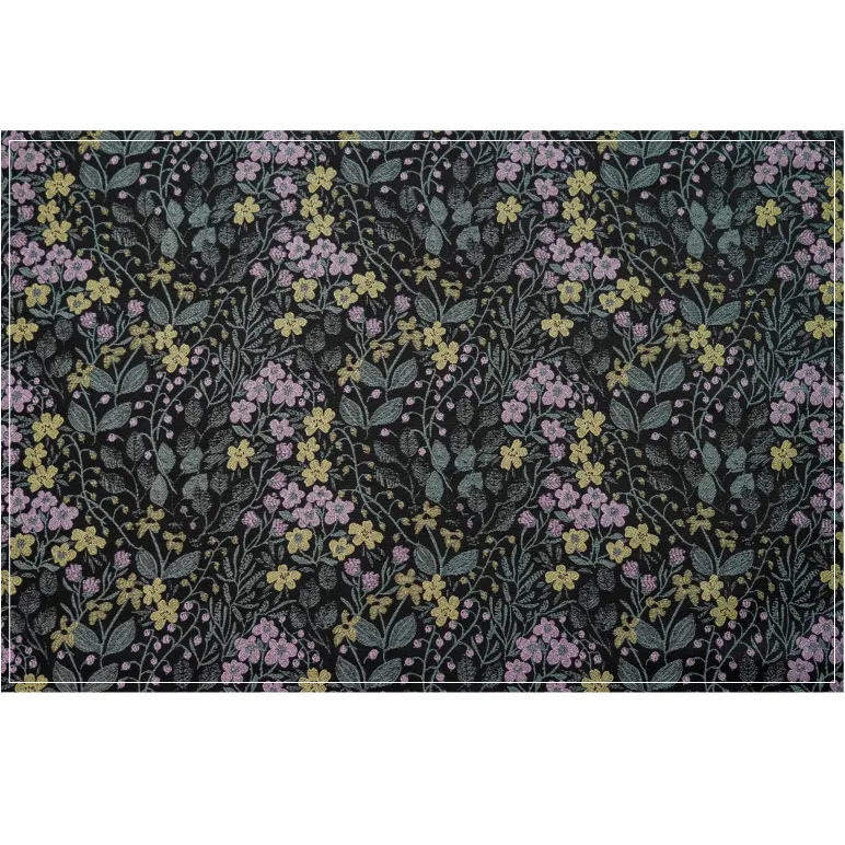 Mooie Geweven Geverfde Kleine Bloemen Moderne Mode Damesjurk Polyester Jacquardstof