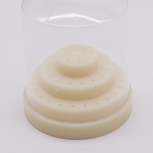 Caja de brocas dentales de 48 orificios, soporte redondo esterilizado de color blanco roto para accesorios de taladro dental - Product Image 2