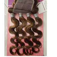 Lot de Cheveux Vietnamiens Remy en Gros, Mélange 4+1, avec Closure 4*4, Boucles Crépues, Couleur Naturelle, Double Trame Faite à la Machine pour Femmes Noires